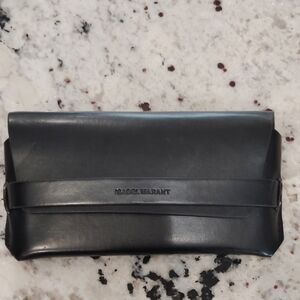 Isabel Marant Unisex  Black Leather Toiletry Bag